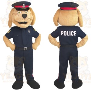 Tan Navy Police Officer Dog Mascot Costume