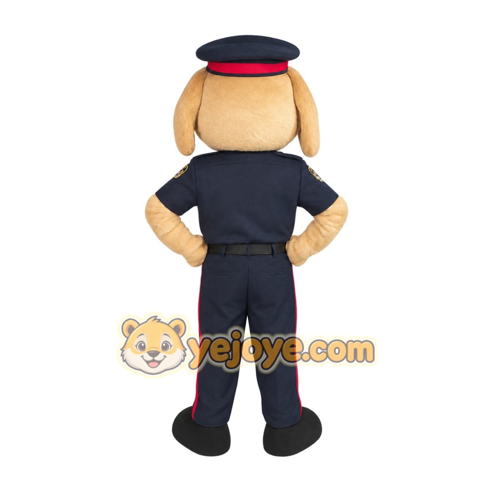 Tan Navy Police Officer Dog Mascot Costume Tan Navy Police Officer Dog Mascot Costume