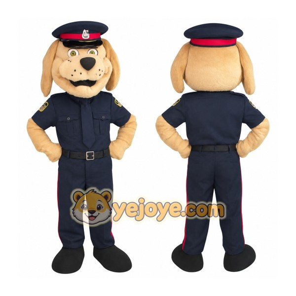 Tan Navy Police Officer Dog Mascot Costume