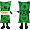 Green Black Dollar Bill Mascot Costume