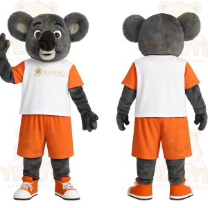 Gray White Orange Koala Mascot Costume