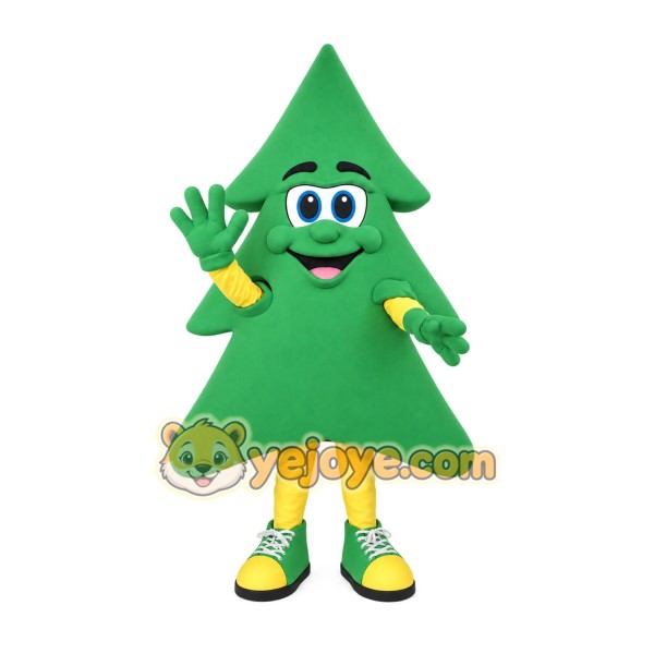 Green Yellow Pine Tree Mascot Costume Green Yellow Pine Tree Mascot Costume