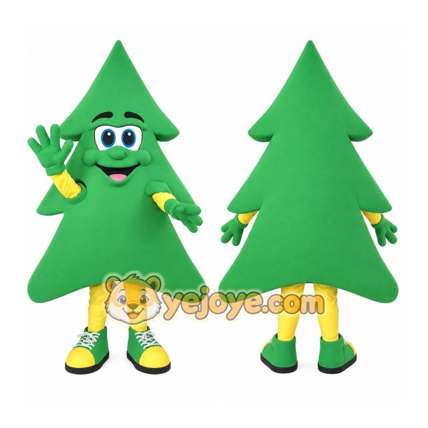 Green Yellow Pine Tree Mascot Costume