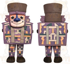 Purple Brown Nutcracker Mascot Costume
