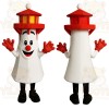 Red White Smiling Lighthouse Mascot Costume