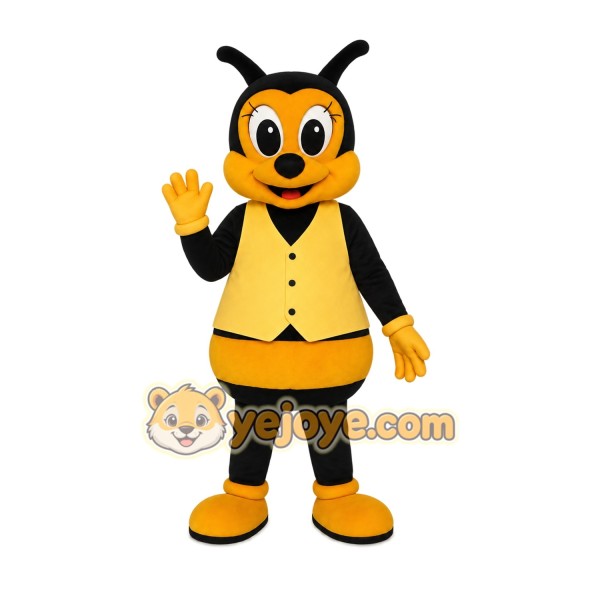 Yellow Black Winged Bee Mascot Costume Yellow Black Winged Bee Mascot Costume
