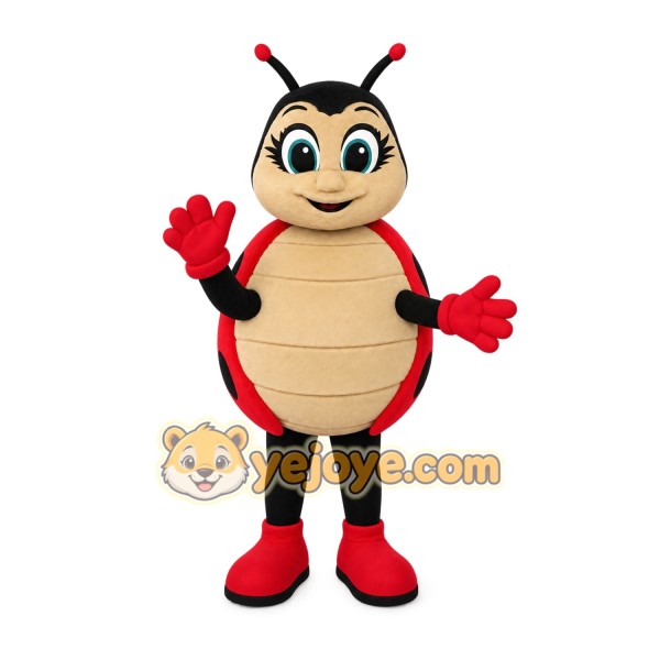 Red Black Tan Ladybug Mascot Costume Red Black Tan Ladybug Mascot Costume