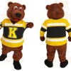 Brown Yellow Black Hockey Bear Mascot Costume