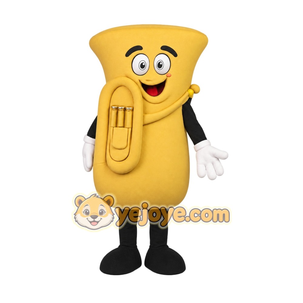 Yellow Black Musical Tuba Mascot Costume Yellow Black Musical Tuba Mascot Costume