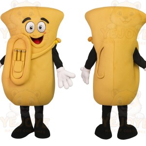 Yellow Black Musical Tuba Mascot Costume