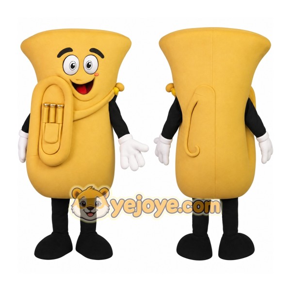 Yellow Black Musical Tuba Mascot Costume