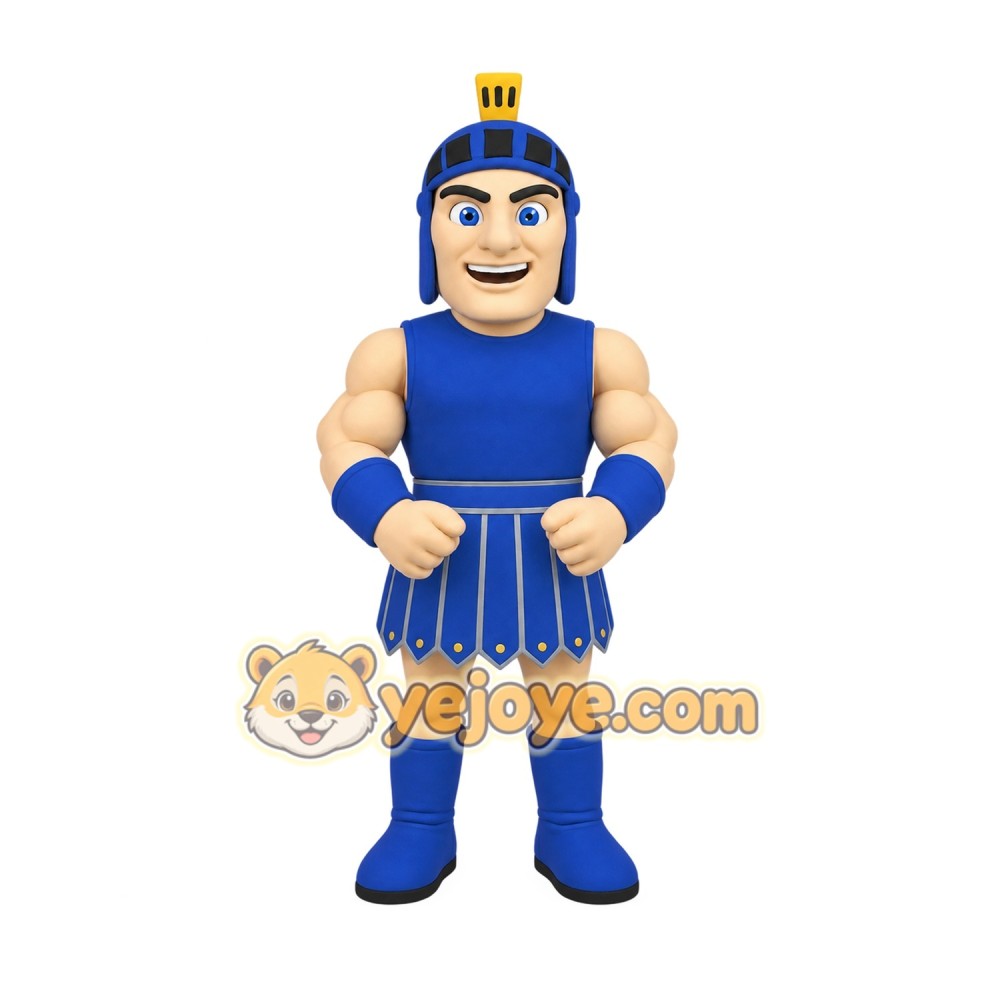 Blue Yellow Trojan Warrior Mascot Costume Blue Yellow Trojan Warrior Mascot Costume