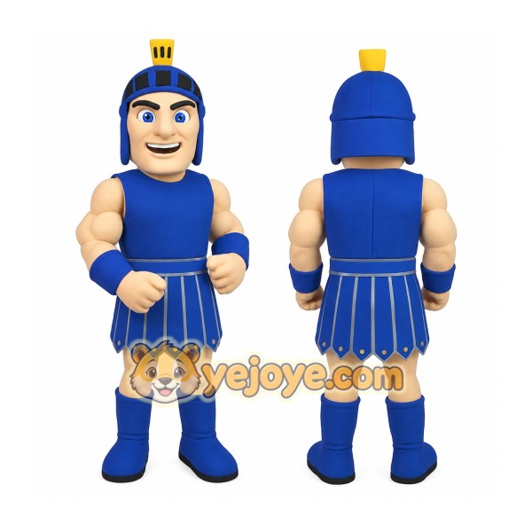 Blue Yellow Trojan Warrior Mascot Costume