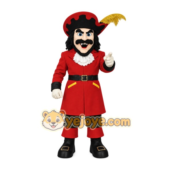 Red Black Pirate Mascot Costume