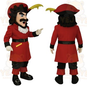 Red Black Pirate Mascot Costume