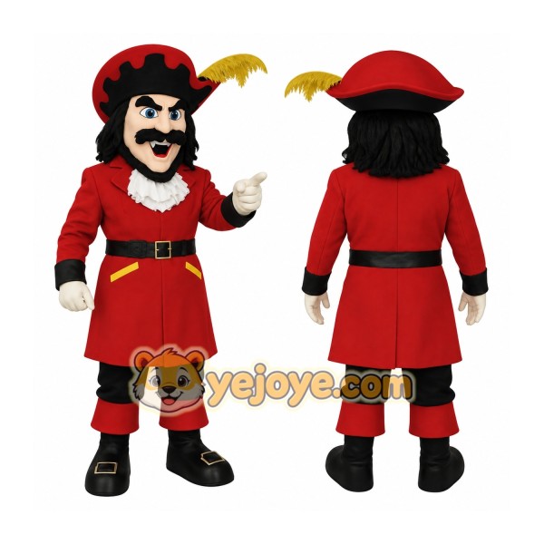 Red Black Pirate Mascot Costume
