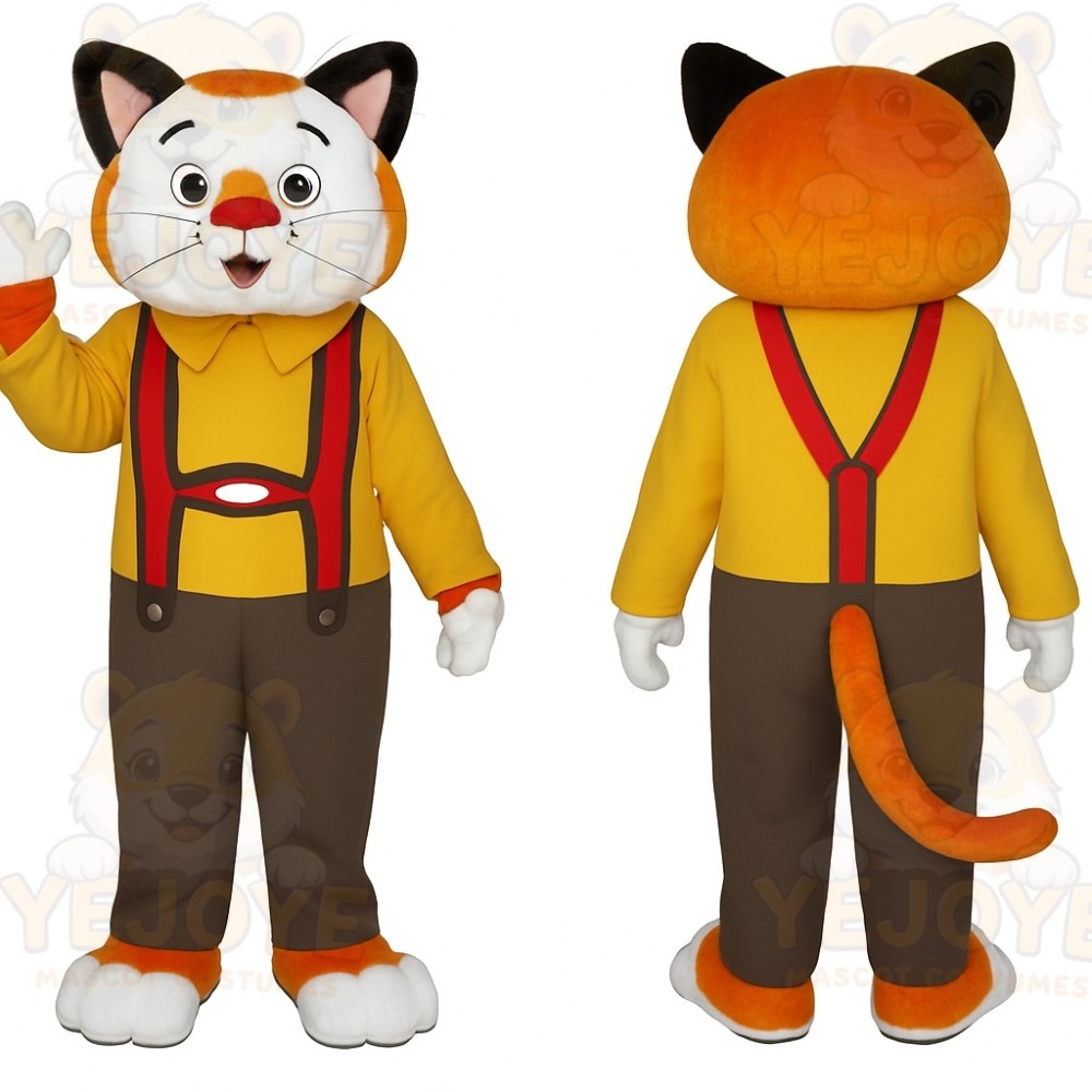 Orange White Yellow Cat Mascot Costume
