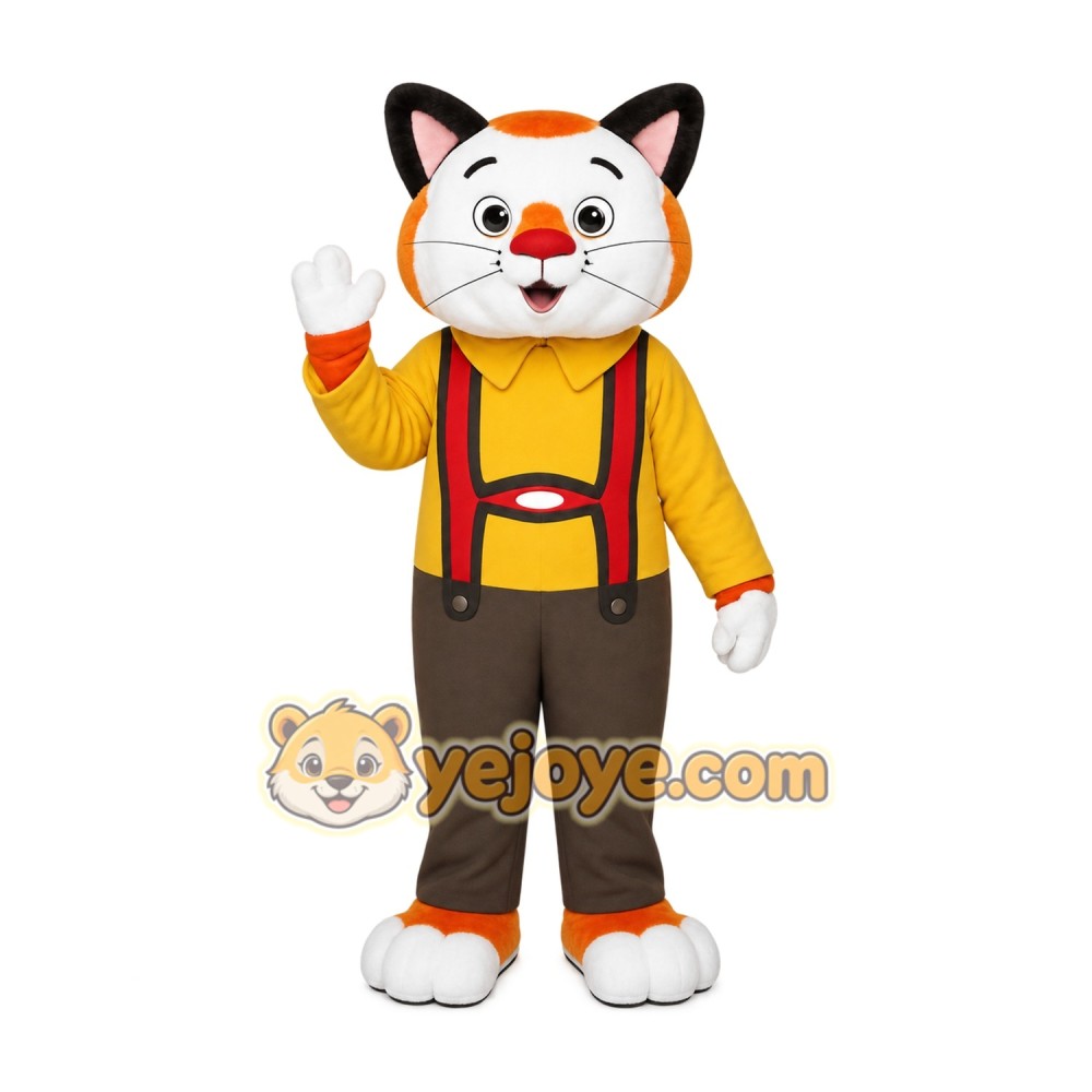 Orange White Yellow Cat Mascot Costume