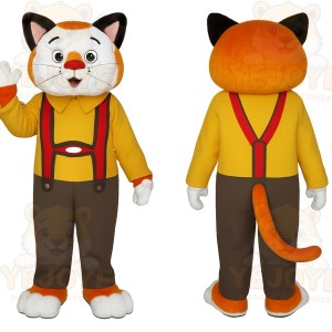 Orange White Yellow Cat Mascot Costume