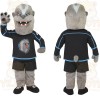 Gray White Wolf Mascot Costume
