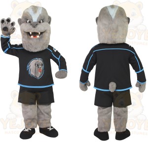 Gray White Wolf Mascot Costume