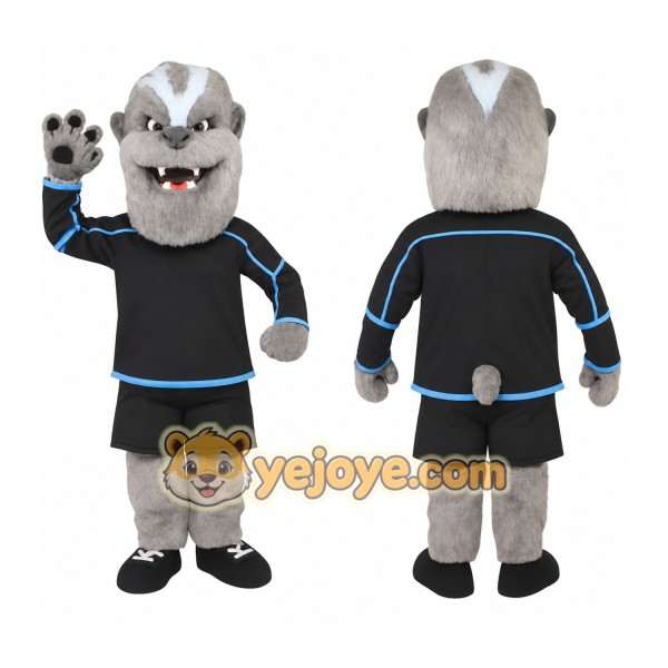 Gray White Wolf Mascot Costume
