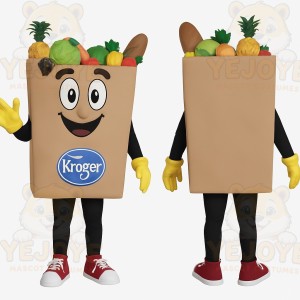 Tan Colorful Grocery Bag Mascot Costume