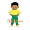 Yellow Green Black Haired Boy Mascot Costume Yellow Green Black Haired Boy Mascot Costume