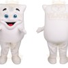 White Blue Eyed Tooth Mascot Costume