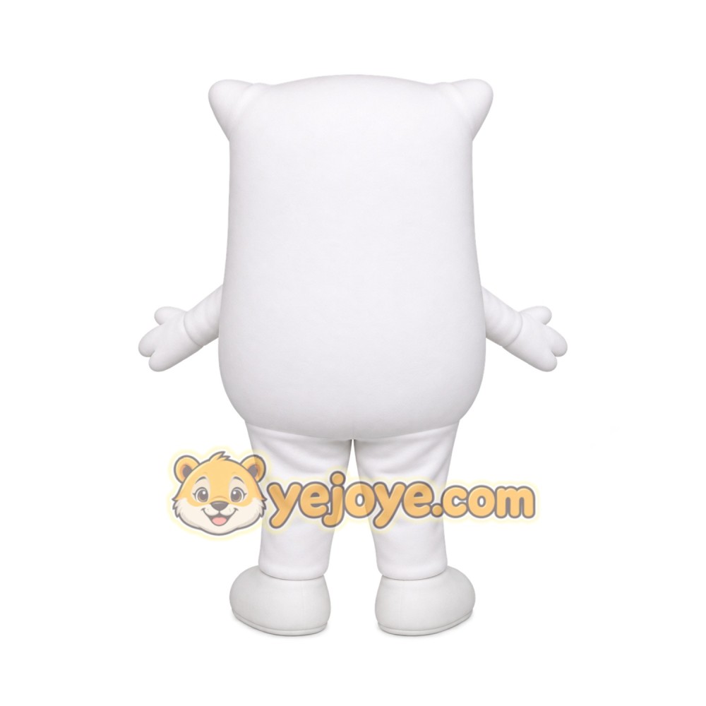 White Blue Eyed Tooth Mascot Costume White Blue Eyed Tooth Mascot Costume