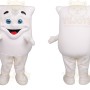 White Blue Eyed Tooth Mascot Costume