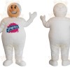 White Smiling Hooded Man Mascot Costume