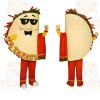 Beige Red Green Sunglasses Taco Mascot Costume
