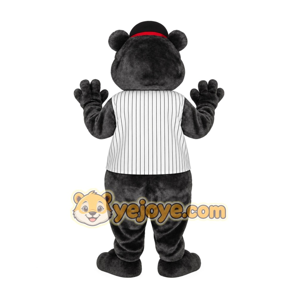 Gray Black Baseball Bear Mascot Costume Gray Black Baseball Bear Mascot Costume