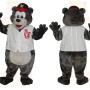 Gray Black Baseball Bear Mascot Costume