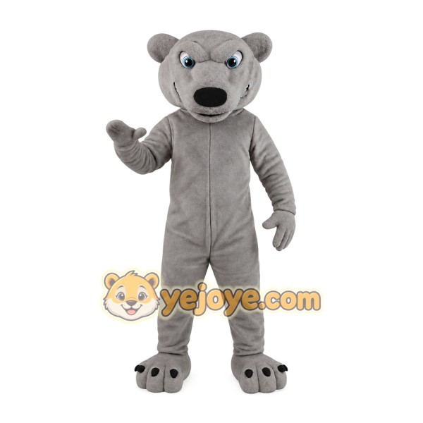 Gray Bear Mascot Costume
