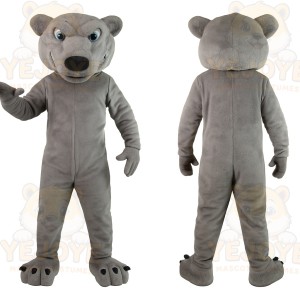 Gray Bear Mascot Costume