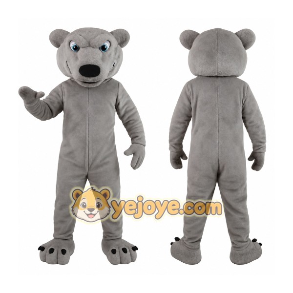 Gray Bear Mascot Costume