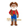 Brown Red Blue Old Man Cowboy Mascot Costume Brown Red Blue Old Man Cowboy Mascot Costume