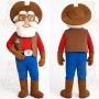 Brown Red Blue Old Man Cowboy Mascot Costume