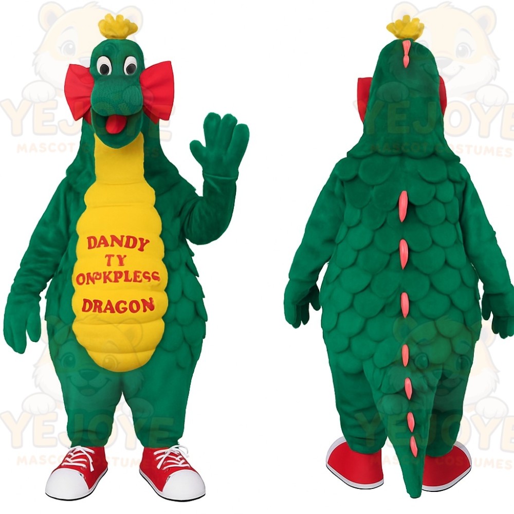Green Yellow Red Dragon Mascot Costume