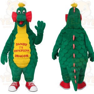 Green Yellow Red Dragon Mascot Costume