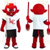 Red White Black Horned Devil Mascot Costume