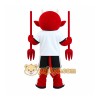 Red White Black Horned Devil Mascot Costume