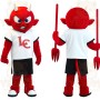 Red White Black Horned Devil Mascot Costume