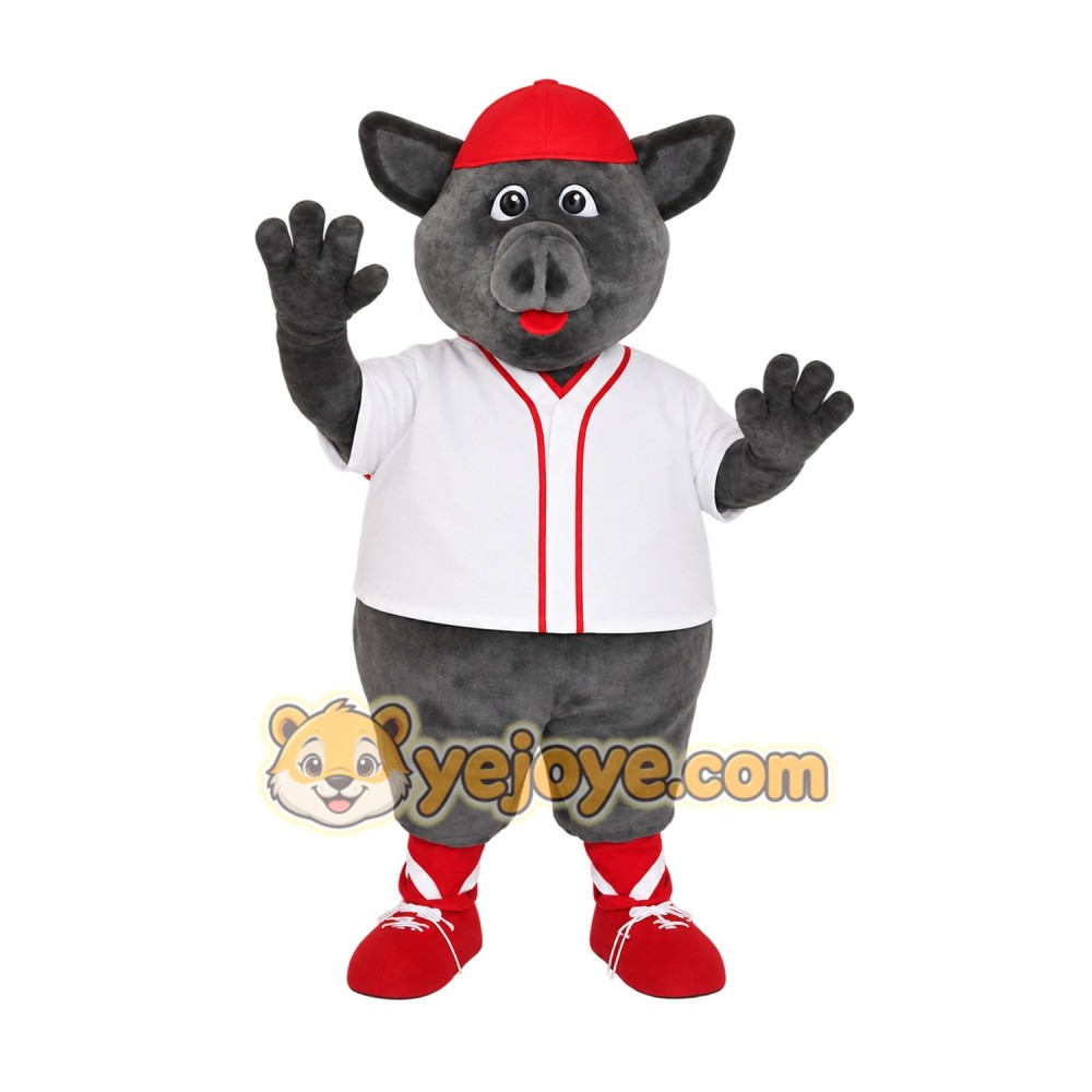 Gray Red Baseball Elephant Mascot Costume Gray Red Baseball Elephant Mascot Costume