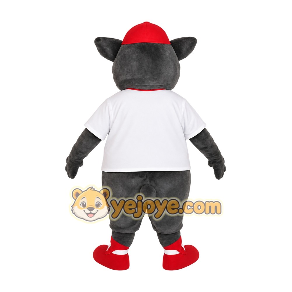Gray Red Baseball Elephant Mascot Costume Gray Red Baseball Elephant Mascot Costume