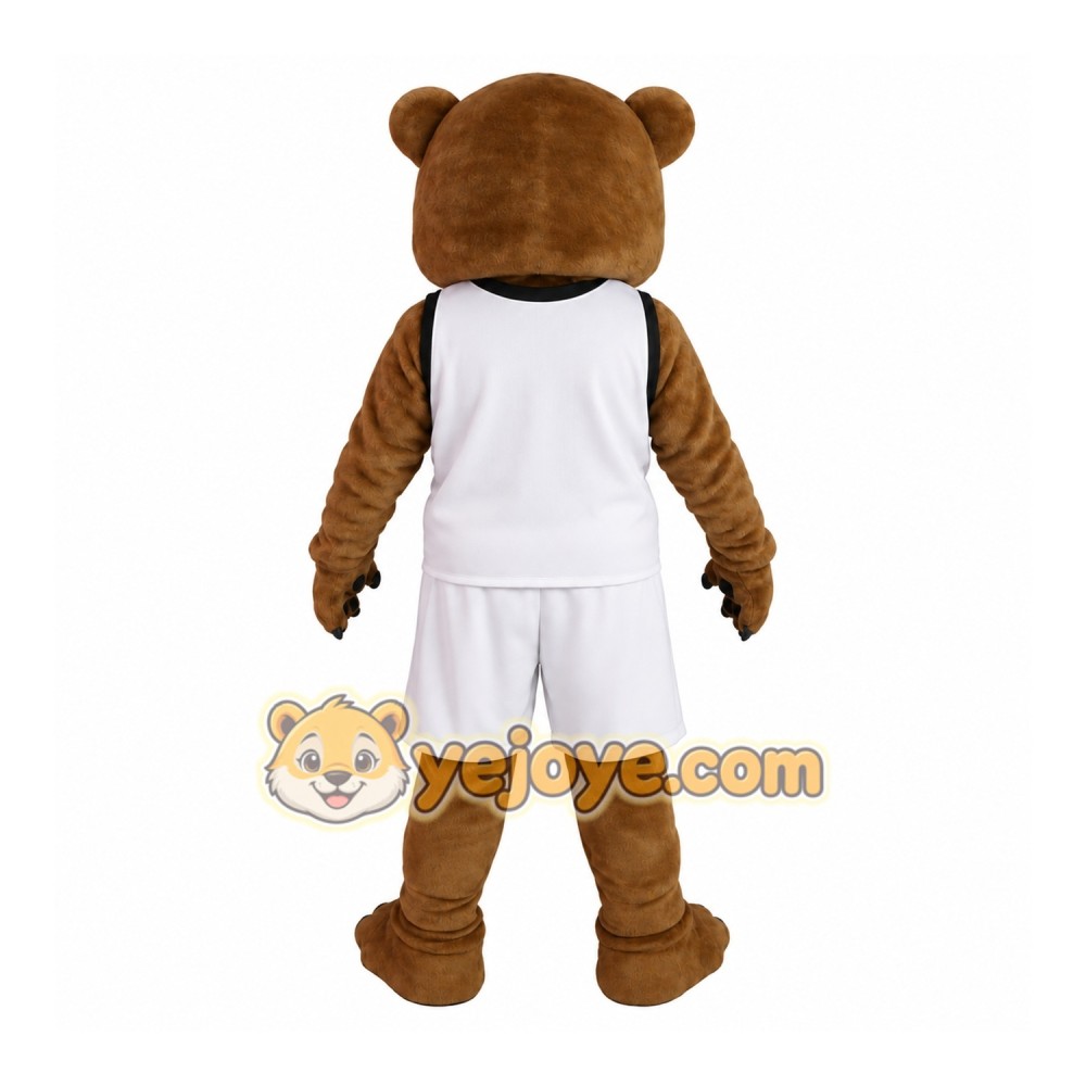 Brown White Basketball Bear Mascot Costume Brown White Basketball Bear Mascot Costume