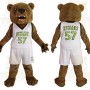 Brown White Basketball Bear Mascot Costume