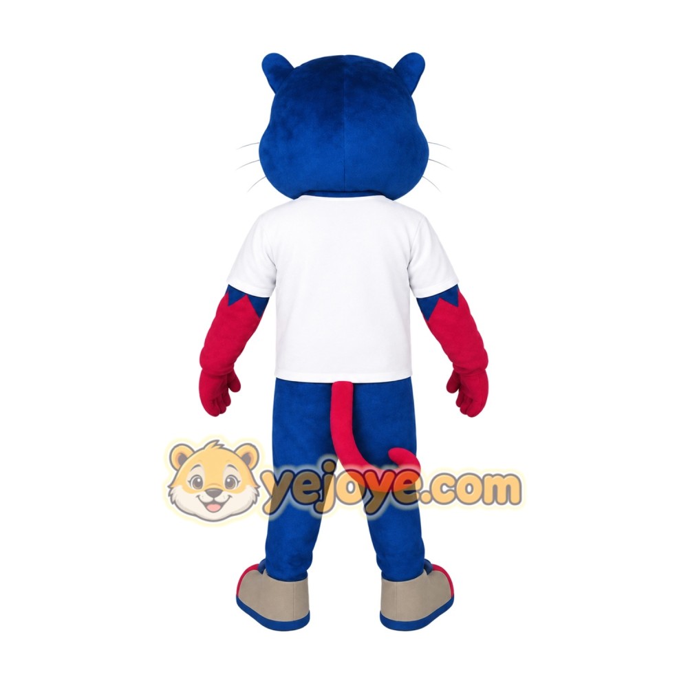 Blue Red White Cat Mascot Costume Blue Red White Cat Mascot Costume